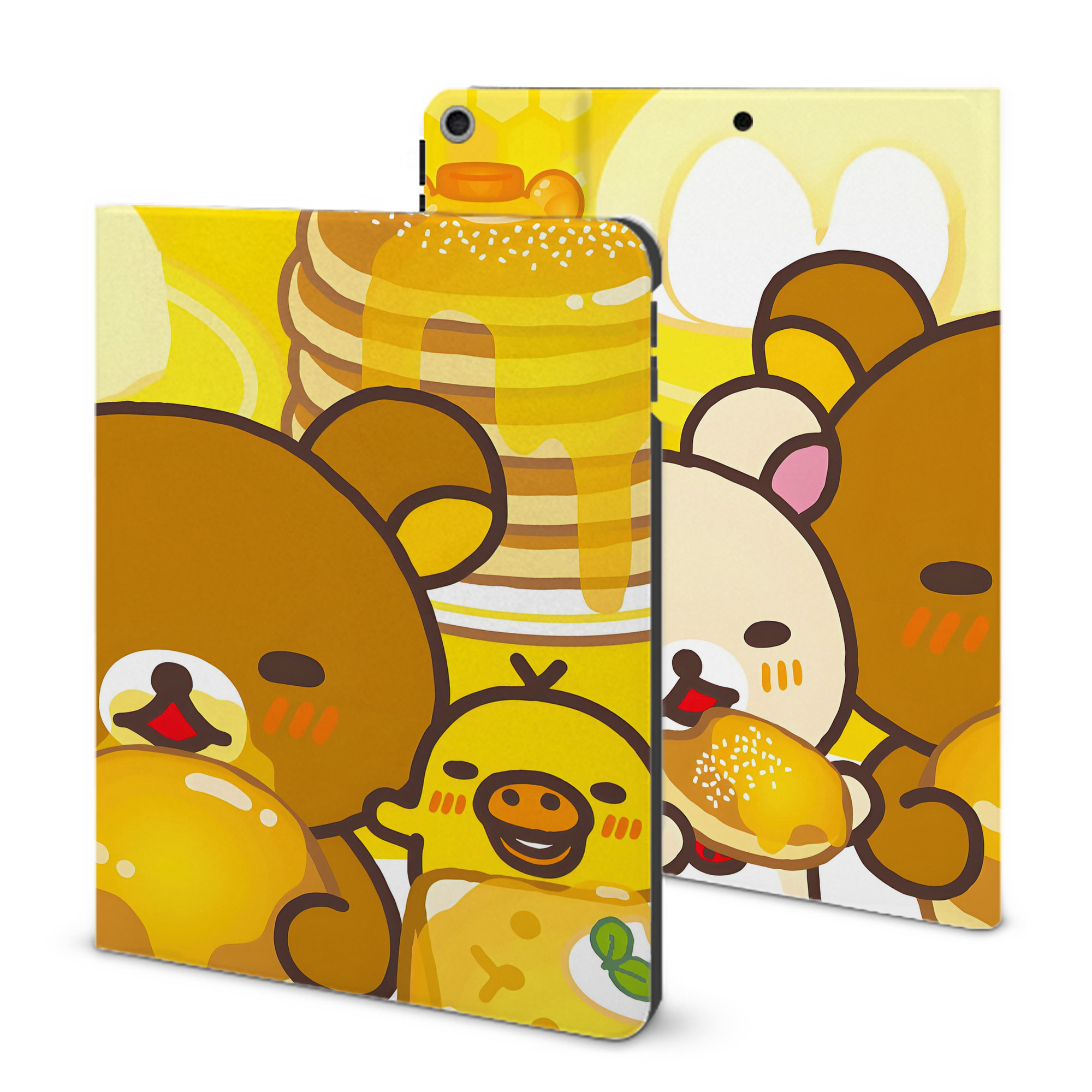 （画像用） リラックマ リラックマ キイロイトリ Rilakkuma Korilakkuma Kiiroitori IPad ケース ブック型 PUレザー TPU 耐衝撃 軽量 薄型 ペン収納なし 全面保護 IPad 各モデル対応